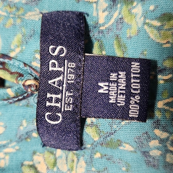 Chaps Multicolor Floral Print Halter w/Brown Rope Strap Clasp in Back Sz. M - Picture 8 of 8